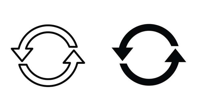 Vector illustration of two circular arrows indicating rotation