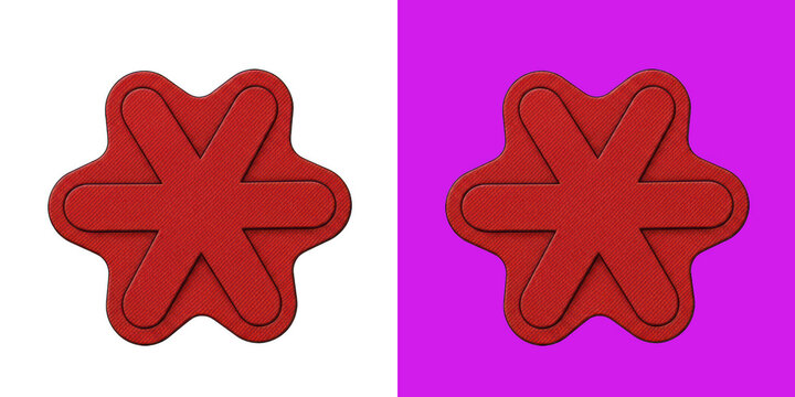 Red Textured Asterisk Creative Icon Shape Split Composition transparent png