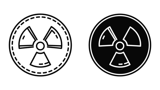 Radiation hazard warning sign vector icon for safety and industrial facility signage