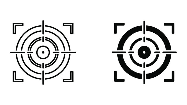 Precision target crosshair aim focus vector icon set