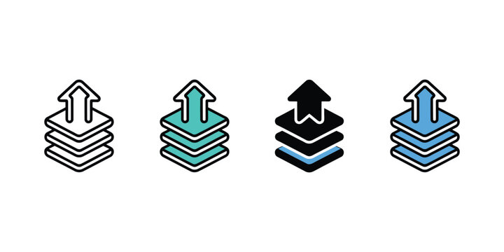 Floor insulation icon vector in multiple styles representing thermal protection, energy efficiency, building construction, flooring and home improvement
