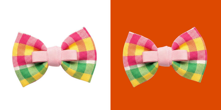 Colorful Plaid Fabric Bow Tie Accessory transparent png