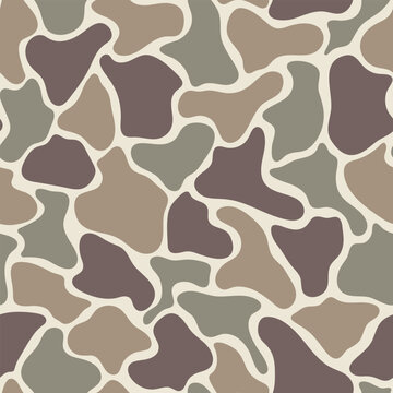 Dusky Taupe and Sage Old School Duck Camo Seamless Pattern Vector Texture for Sportsman Apparel and Gear