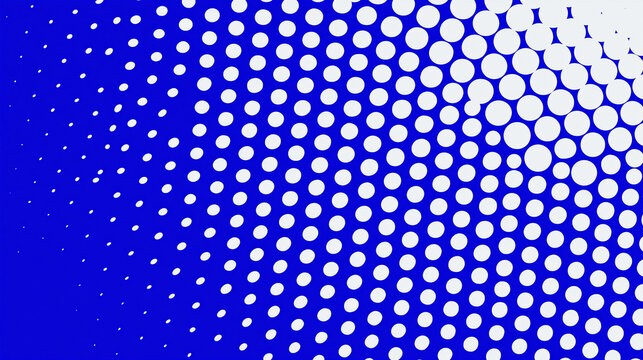 Abstract Blue Halftone Dot Pattern Gradient Background with White Dots