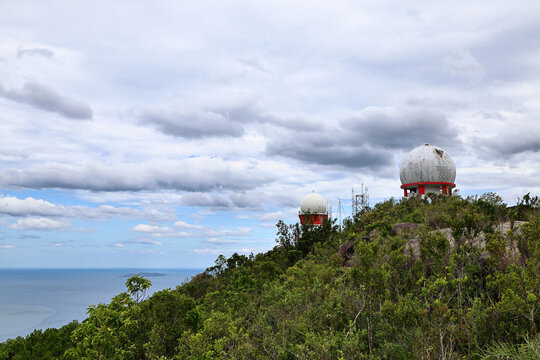 Radar Stations on Coastal Mountain Top