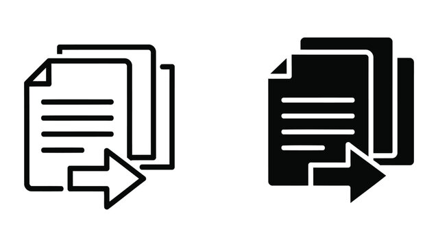 Document transfer icon vector graphic