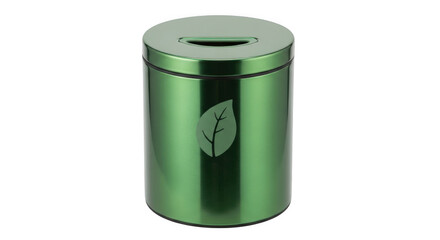 Obraz premium Green metal recycling bin object isolated on transparent background