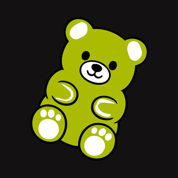 Gummy Bear Jelly Candy. Cute Sweet Jelly Snack Illustration. Chewy Sugar Bear Candy vector Icon
