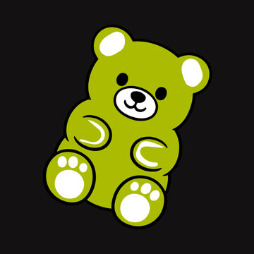 Gummy Bear Jelly Candy. Cute Sweet Jelly Snack Illustration. Chewy Sugar Bear Candy vector Icon