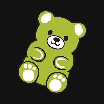 Gummy Bear Jelly Candy. Cute Sweet Jelly Snack Illustration. Chewy Sugar Bear Candy vector Icon