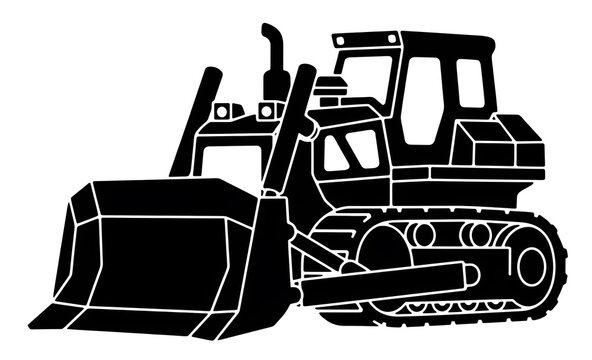 bulldozer excavator vector 