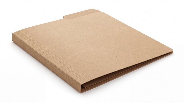Brown manila paper file folder on white background