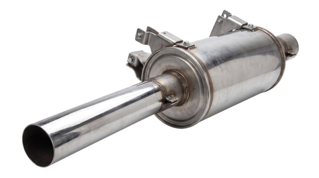 Exhaust muffler system stainless steel component for heavy duty truck engine performance.