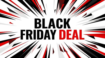 Obraz premium A vibrant black friday deal promotion features a striking radial burst design perfect for announcing sales and inspiring festive season shopping excitement