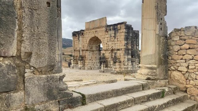 Volubilis is a partly-excavated Berber-Roman city in Morocco
