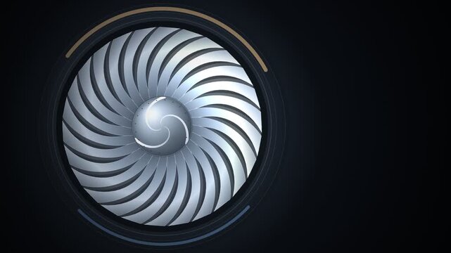 Jet Engine Turbofan Blades Spinning Head On Seamless Loop