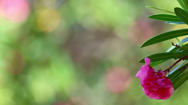 Beautiful blurred background oleander harmony with ambient sound,4K