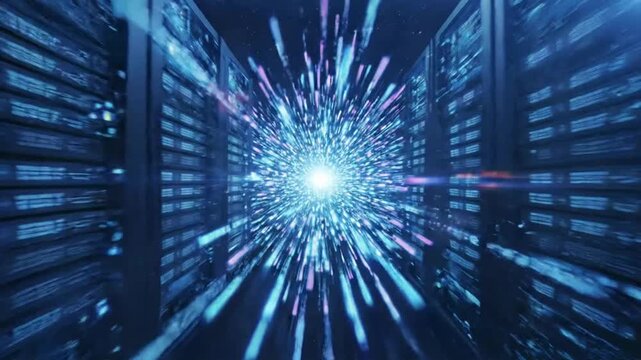 Exploring abstract technology concepts with big data and visuals in a futuristic digital landscape