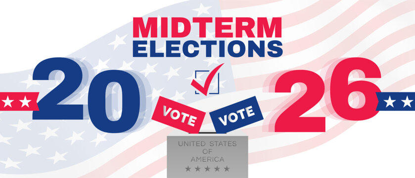 midterm elections 2026 United States of America banner design vector illustration
