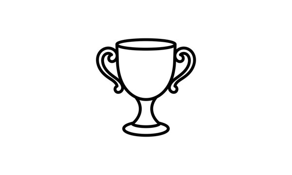 Simple line art icon of a trophy cup