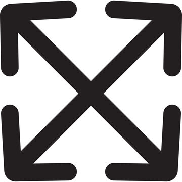 Fullscreen Expand Four Corner Arrows Line Icon Vector Isolated