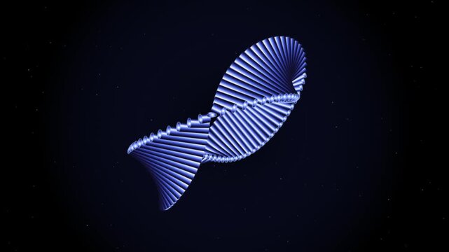 3D Blue Spiral DNA Loop Rotating Abstract Metallic Strand Motion Graphic Background Loop Seamless Animation 4K Ultra HD