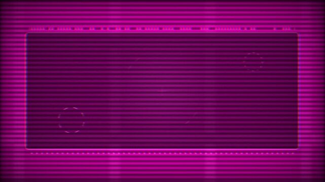 Abstract purple digital glitch pattern with multiple rectangular frames and scanning lines