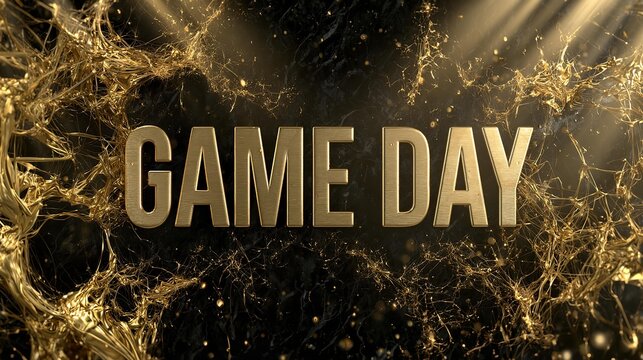 Game day - word concept IN THE GOLDEN COLOR