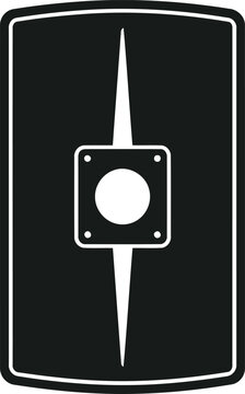 A rectangular Roman Scutum shield silhouette with rounded edges, based on image_0.png, featuring black fill and clean white outlines.eps