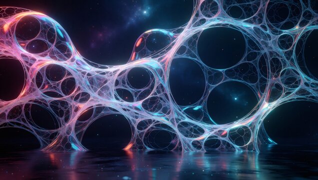 Cosmic web network creating abstract nebula structure