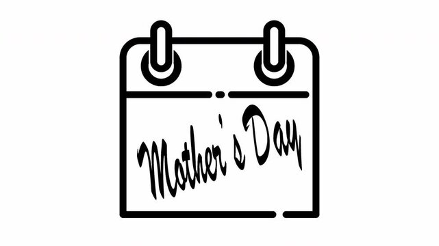Mother day calendar animation video icon motion