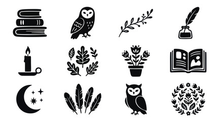Obraz premium Collection of Mystical and Educational Icons.