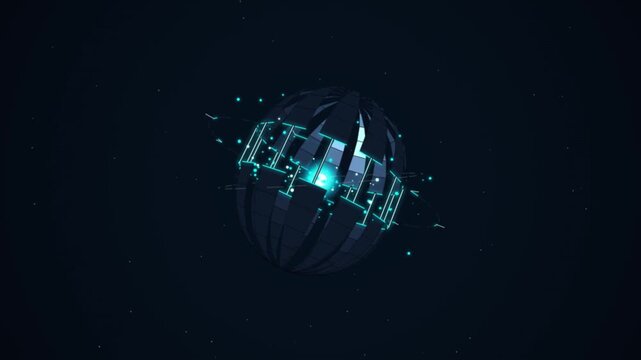 Sci-Fi Cyber Sphere Digital Core Tech Loop 4K Motion Video
