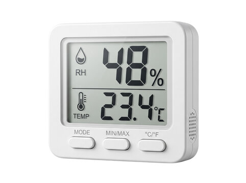 Digital Hygrometer with Temperature and Humidity Display for Indoor Use isolated on transparent background 