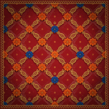 seamless pattern with red flowers