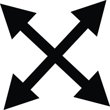 Diagonal Four Arrows Expand Fullscreen Silhouette Vector Icon