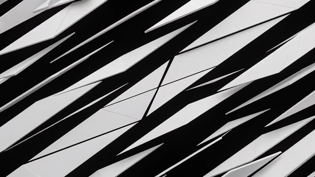 Abstract White Geometric Diagonal Panels Shattering Transition Animation on Black Background
