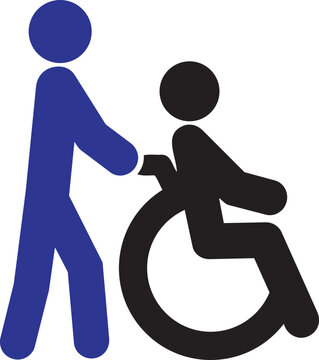Helping Hand: A person in a wheelchair is being assisted by another person, symbolizing support, care, and inclusivity.png