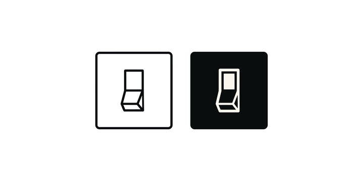 Minimalistic two-color toggle switch icon illustration suitable for user interfaces, web design, and application buttons.