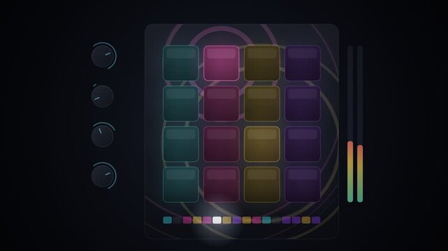 Backlit Drum Pad Controller Playing Pattern With Ripples Seamless Loop