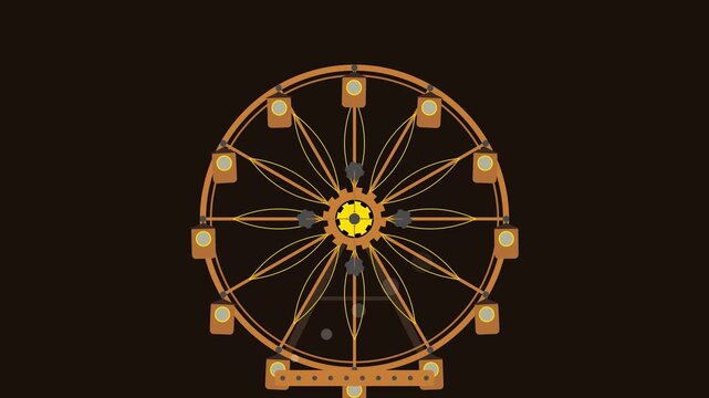 Vintage Steampunk Cogs and Wheels Rotating on Textured Canvas Background, 4K 60fps Motion Graphics