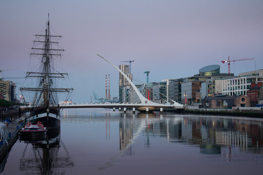 Looking East on the River Liffey at Sunset