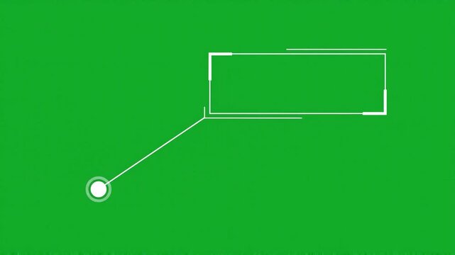 Minimalist White Callout Title Box Animation on Green Screen Chroma Key Background for Video Lower Third