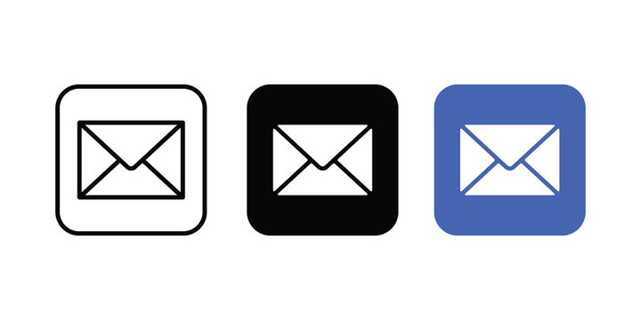 Mail icon set. email icon vector. E-mail icon. Envelope illustration