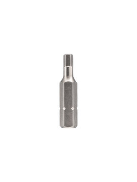 Metal slotted 9/64 inch screwdriver bit, isolated.