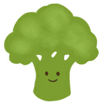 Cute hand-drawn broccoli illustration