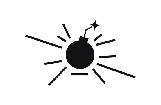 Minimal spherical bomb vector icon high resolution picture