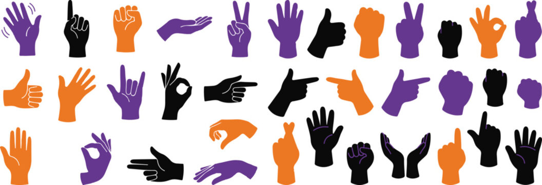 Colorful hands forming red ribbon, aids day symbol