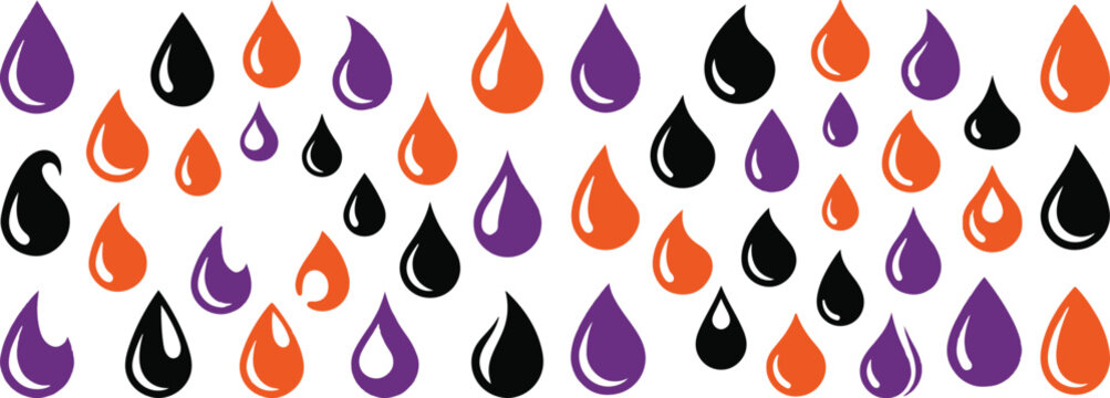Purple and orange drop on white background