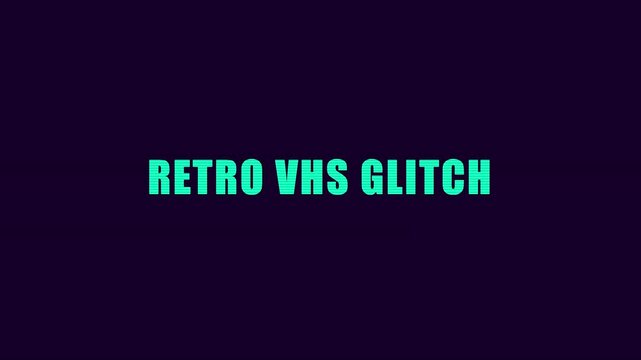Retro vhs glitch text animation with distorted digital noise and vintage analog aesthetic 4k